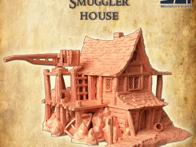 Seaside Smuggler House Tabletop Terrain 28 MM 3D print model