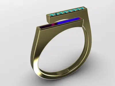 The Parallel Horizon 14K gold 3D print model