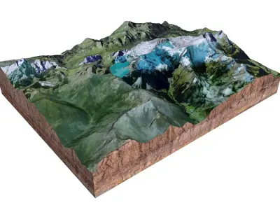 Lake Lunersee Eastern Alps Austria Pearl 3D model