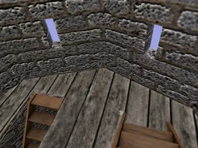 Low Poly watch tower Low-poly 3D model