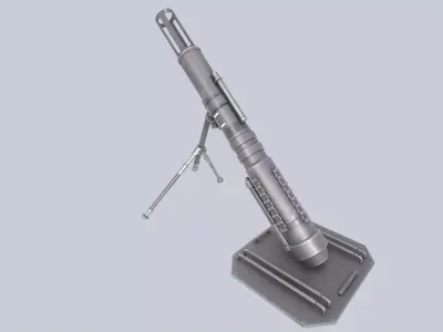 Sci fi mortar Low-poly 3D model