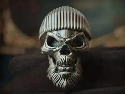 Ring Skull With hat 3D print model