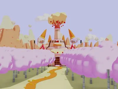 Candy Kingdom Low-poly 3D model