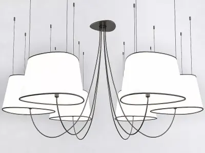 NUAGE 6 chandelier with five lamps hanging from it 3D model