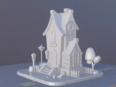 House Model Architectural Miniature for Painting 3D print model