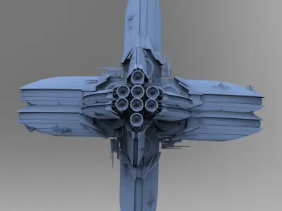Floating Angel monolith Sci-fi Space funnels 2 3D model