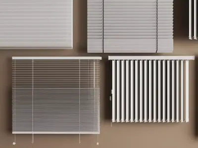 Modern Window Blinds Roman Shades Collection 3D Models Low-poly 3D model