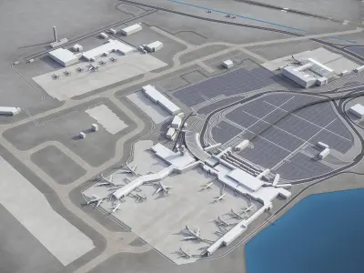 Oakland - International Airport - OAK Low-poly 3D model