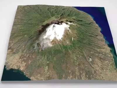 Volcano Lewotolok Indonesia 3D model