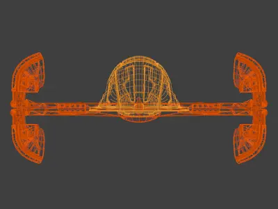 Star Wars Droid fighter medium poly 3D model