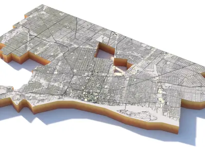 Detroit City Michigan USA 3D model