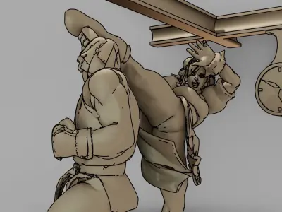 DIORAMA KEN VS CHUN LI - STREET FIGHTER III 3RD STRIKE 3D print model