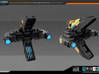 SF Heavy Drone ZR6 Low-poly 3D model