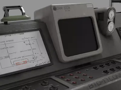 Industrial Sci-Fi Retro Futuristic Control Console 3D model