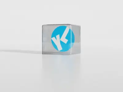 Exploding Glass Cube 3D Intro Logo Reveal Template for Blender Low-poly 3D model