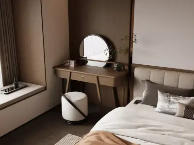 Warm Japandi Master Bedroom 3D model