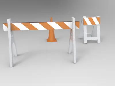 Street Road barriers  3D model
