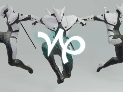 Low Poly - Cyborg Zodiac Theme - Capricorn Low-poly 3D model