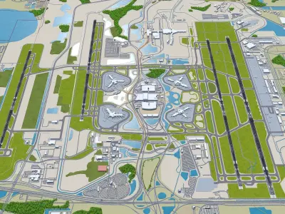 Orlando Airport 15km Low-poly 3D model