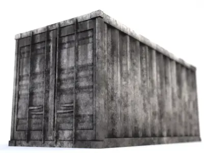 Game-Ready White Sea Container Low-poly 3D model
