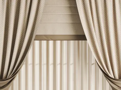 Roman and Cotton Curtain 055 Low-poly 3D model