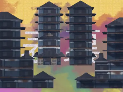 5 Traditional Japanease House Pack Low-poly 3D model
