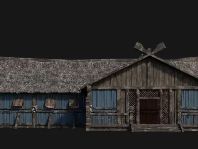 Old Viking House 4K Textures GameReady 188 Low-poly 3D model
