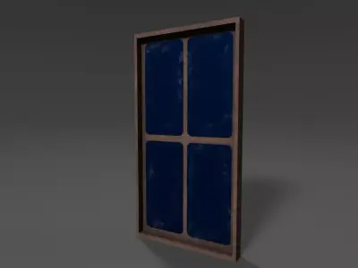 WOODEN WINDOW Low-poly 3D model