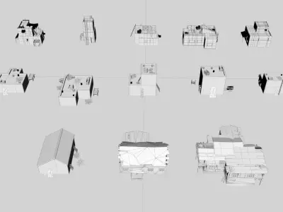 Medieval houses 3D model