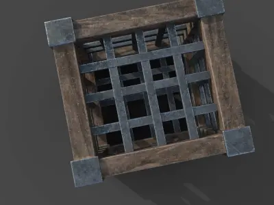 Old Wooden Box Low-poly 3D model get