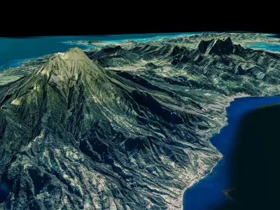 Martinique island full 3d model terrain 3D model