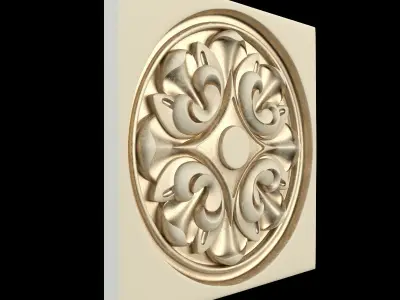 Rosette ceiling medallion with ornate design 3D print model