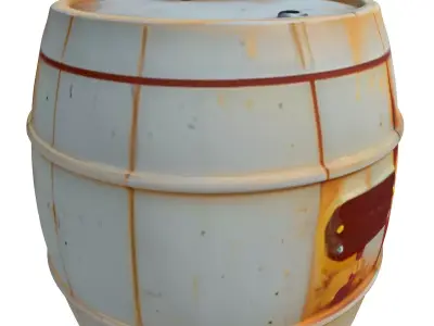 Weathered Industrial Storage Barrel Low-poly 3D model