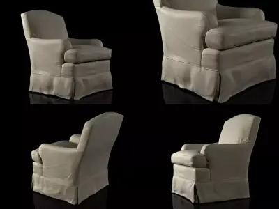 Alice four different chairs and ottoman 3D model