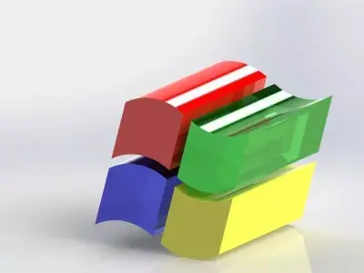 Windows 7 block of colored plastic Free 3D model