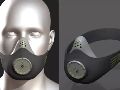 Gas mask helmet 3d safety isolated fantasy  Low-poly 3D model