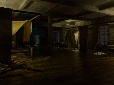 Abandoned Infirmary  Low-poly 3D model