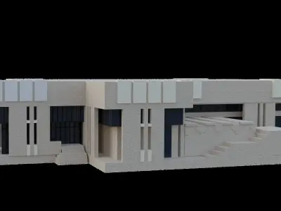 University building Low-poly 3D model