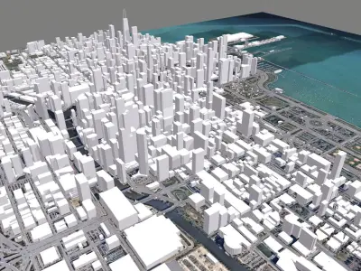 Cityscape Chicago USA 3D model