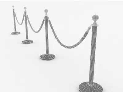 Stanchions ropes 3D model