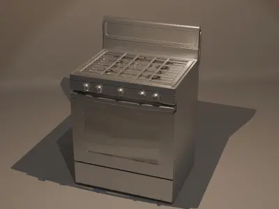 Gas Stove Low-poly 3D model