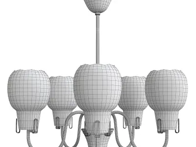 Opaline Glass Chandelier Low-poly 3D model