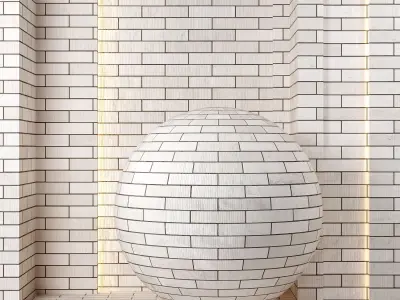 4K  Brick Wall Textures - 5 White  Patterns - Seamless PBR  Texture