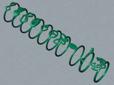 10 Light Wt Rings Printable 3d model 3D print model