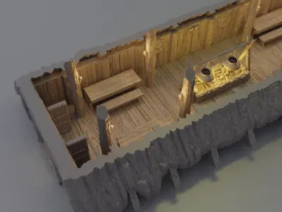Viking Meadhouse Tabletop Terrain 28 mm 3D print model