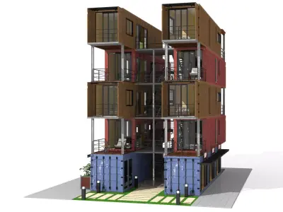 Container Residential Apartment Building  3D model