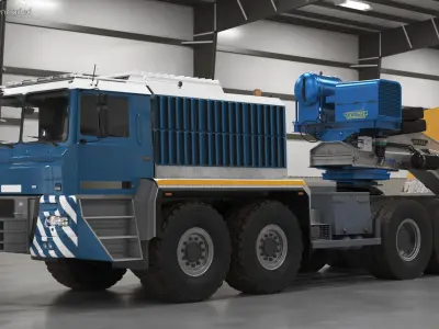  Powerful Duty Truck with Lowboy Trailer and Bulldozers 