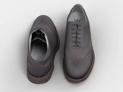 Mens Formal Leather Dress Shoes 3D model