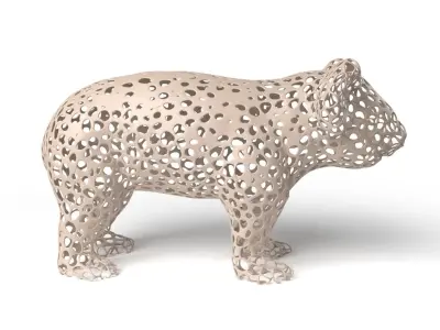 Koala Voronoi Low-poly 3D model