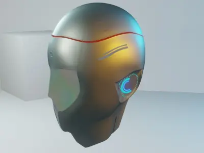 Sci-Fi Helmet 3D model 5